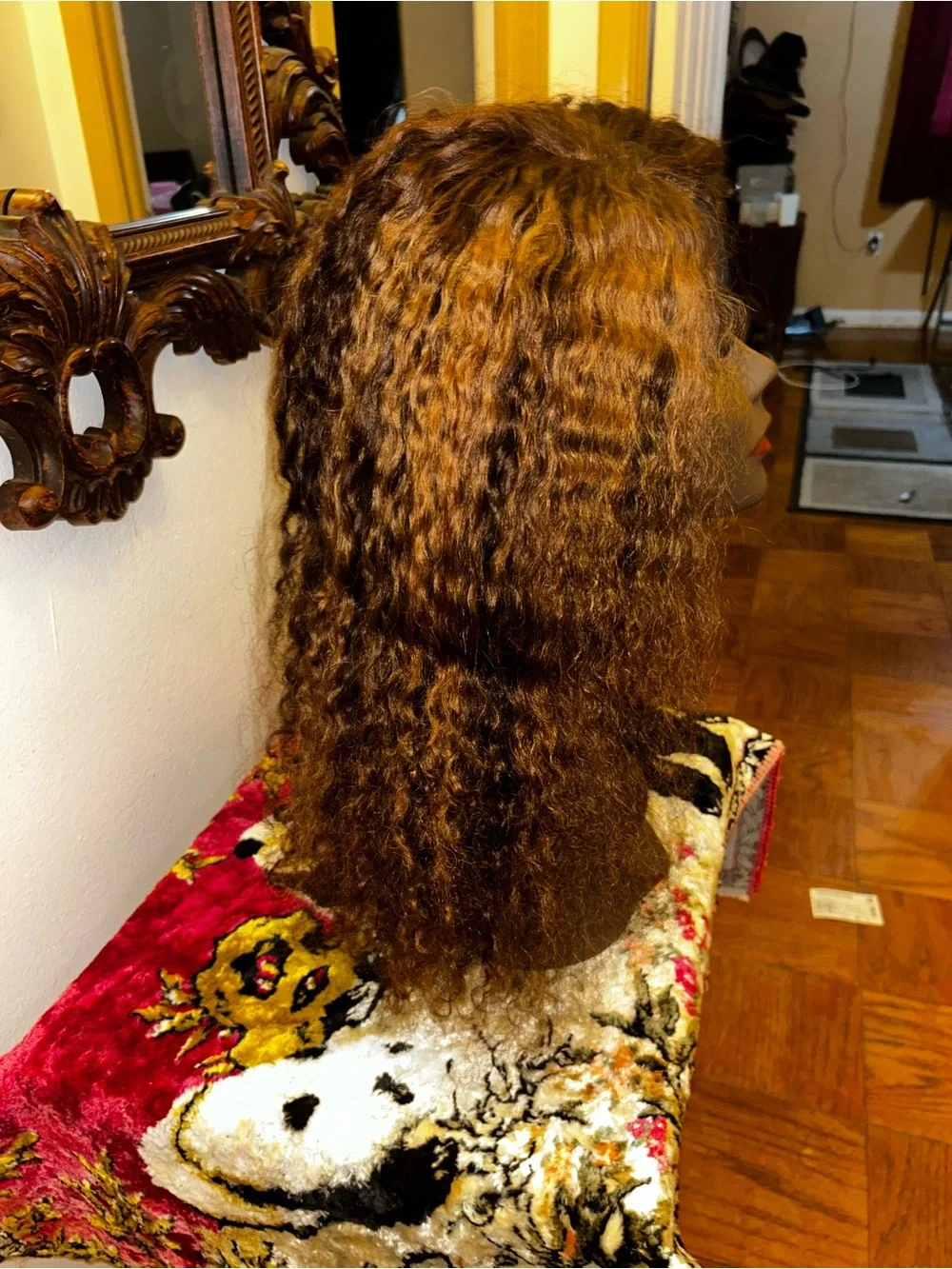 Natural Brown Kinky Straight Women's Wig - Unbranded